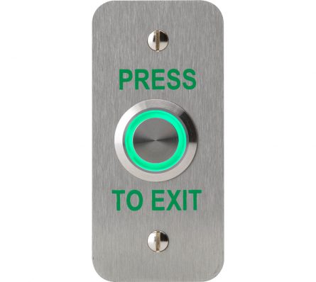 Press To Exit Vandal Resistant Illuminated Button - Single Pole - Jamb