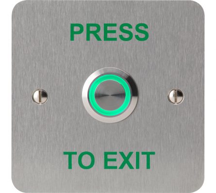 Push to Exit Vandal Resistant Illuminated Button - Single Pole