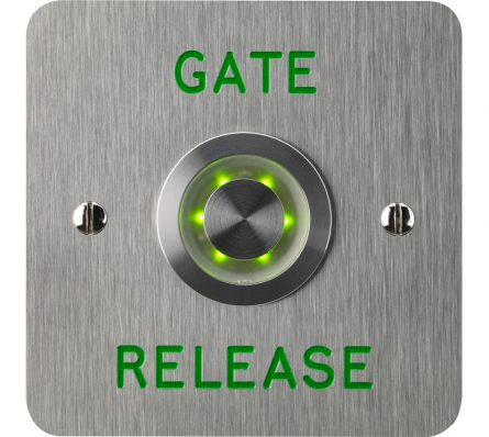 Gate Release Vandal Resistant Illuminated Button - Single Pole