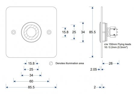 Door Release Vandal Resistant Illuminated Button - Single Pole - Image 2