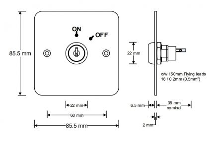 Momentary 2 position Key-Switch - Single Pole - Image 2