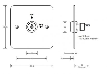 Maintained 2 Position Key-Switch - Single Pole - Image 2