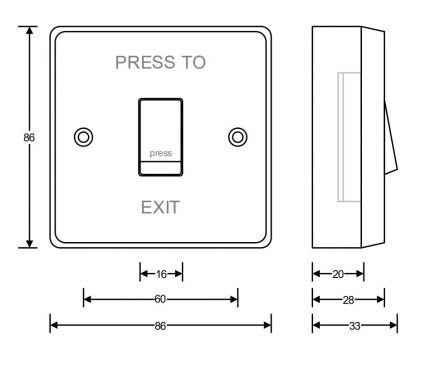 Press To Exit Plastic Low Traffic Switch - Image 4