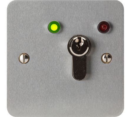 Maintained 2 Position Euro Key-Switch - Single Pole with LED
