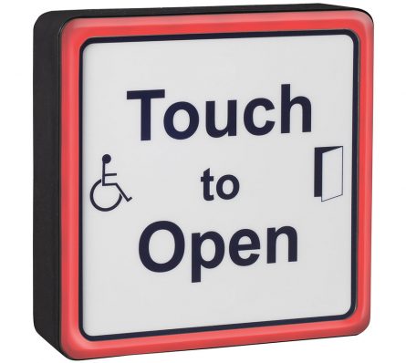 Square Illuminated Antimicrobial Acrylic Sensor - Touch To Open - Image 7