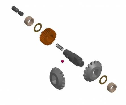 6PWRGR - Complete gearing shaft