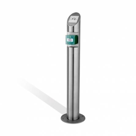 Stainless Steel Post - Changeable Top with Break Glass Cut Out