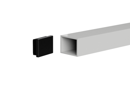 Packer Spacer Bar - 20 x 30mm - Black Endcaps
